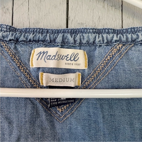 Madewell V Neck Peasant Top size M - Picture 2 of 5